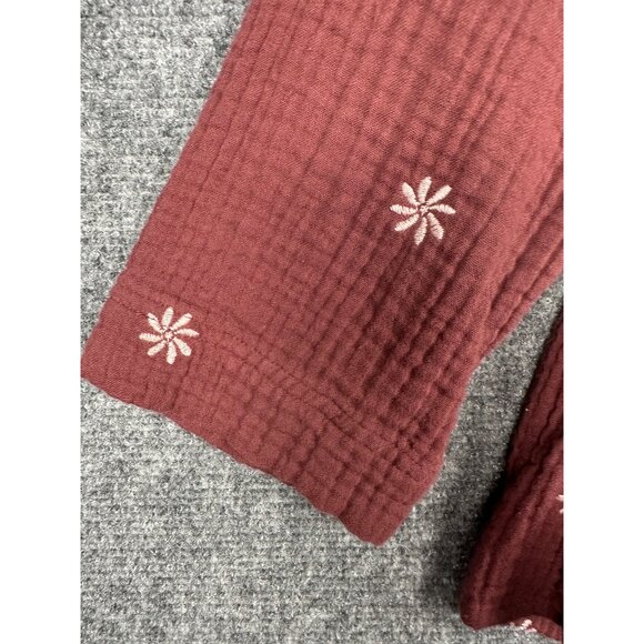 Madewell Womens Gauze Embroidered Peplum Top Small Peasant Cottage Boho Festival - Picture 12 of 12